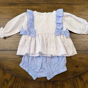 Eliza James Baby Girl Pink Periwinkle matching Set